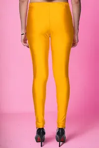 Fabulous Yellow Lycra Solid Leggings For Women-thumb1