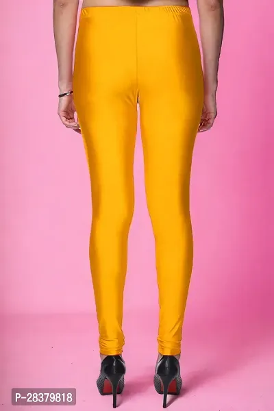 Fabulous Yellow Lycra Solid Leggings For Women-thumb2