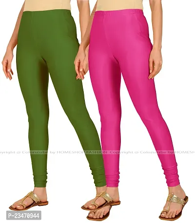 Stylish Women Lycra Blend Leggings Pack of 2-thumb2