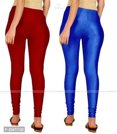 Stylish Women Lycra Blend Leggings Pack of 2-thumb3