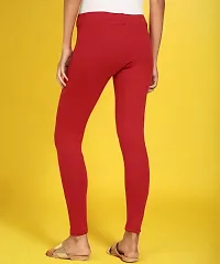 Fabulous Red Cotton Solid Ankle Length Leggings For Women-thumb2