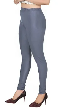 Fabulous Grey Satin Leggings For Women-thumb2