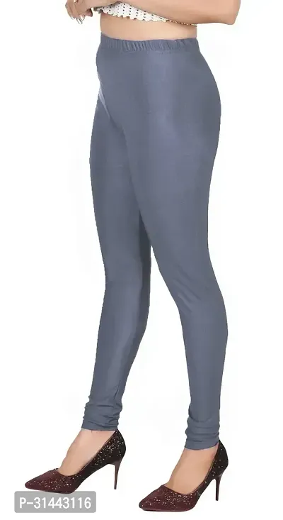 Fabulous Grey Satin Leggings For Women-thumb3