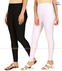 Stylish Women Lycra Blend Leggings Pack of 2-thumb1