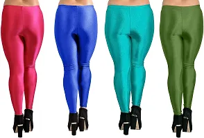 Colors Cube Streachable Shiny Chudidar Legging Combo Pack-thumb1