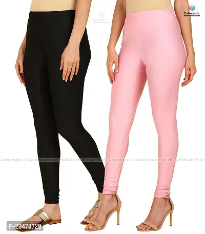 Stylish Women Lycra Blend Leggings Pack of 2-thumb2