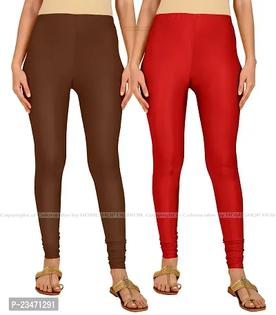 Stylish Women Lycra Blend Leggings Pack of 2-thumb0