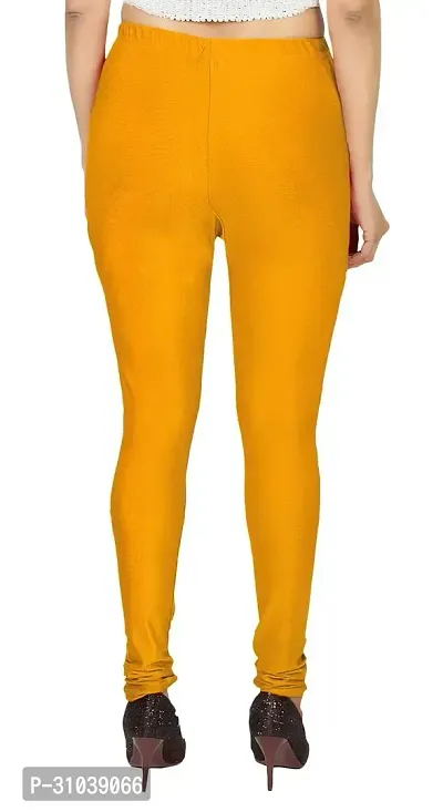 Stylish Yellow Lycra Solid Leggings For Women-thumb2