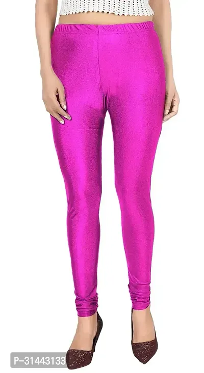 Fabulous Pink Satin Leggings For Women-thumb0