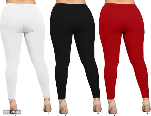 Fabulous Cotton Blend Solid Leggings For Women- Pack Of 3-thumb2