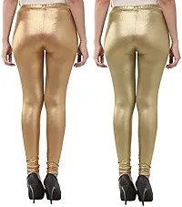 Glamorous Gold and Silver Shimmer Churidar Leggings: Sparkle and Shine in Style!-thumb1