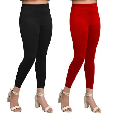 Women Solid leggings Pack of 3