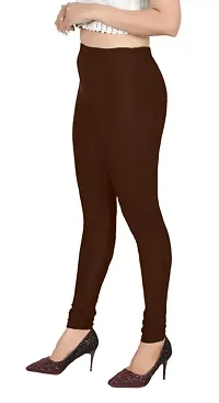 Fabulous Brown Satin Leggings For Women-thumb2