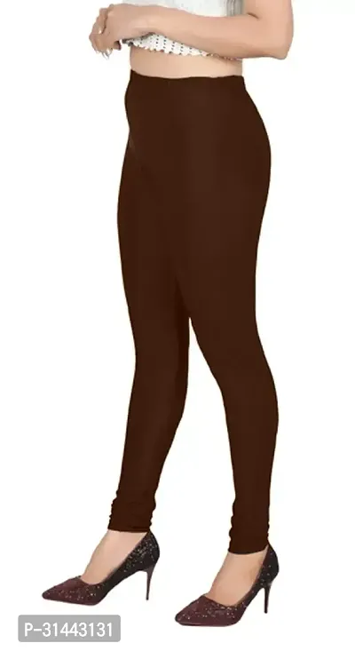 Fabulous Brown Satin Leggings For Women-thumb3