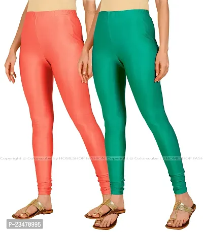 Stylish Women Lycra Blend Leggings Pack of 2-thumb2