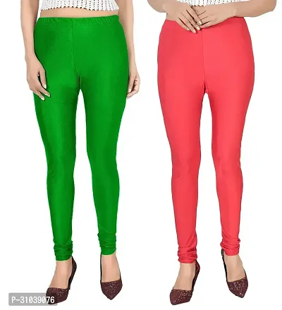 Stylish Multicoloured Lycra Solid Leggings For Women Pack Of 2-thumb0