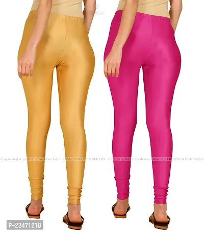 Stylish Women Lycra Blend Leggings Pack of 2-thumb3