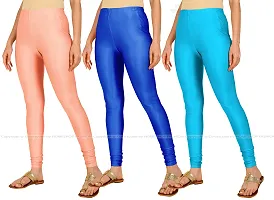 Fabulous Multicoloured Lycra Blend Solid Leggings For Women Pack Of 3-thumb1