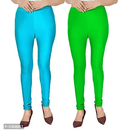 Stylish Multicoloured  Lycra Leggings For Women Pack Of 2-thumb0