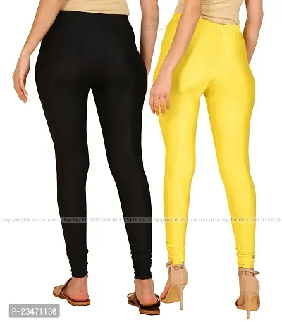 Stylish Women Lycra Blend Leggings Pack of 2-thumb3