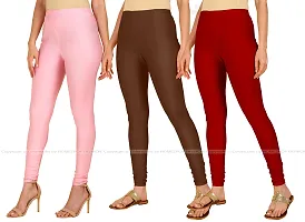 Fabulous Multicoloured Lycra Blend Solid Leggings For Women Pack Of 3-thumb1