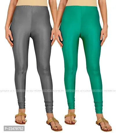 Stylish Women Lycra Blend Leggings Pack of 2-thumb0