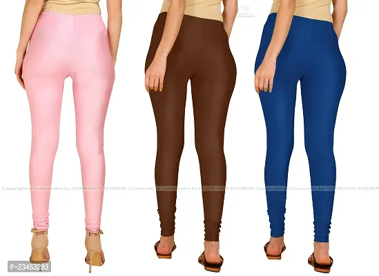 Fabulous Multicoloured Lycra Blend Solid Leggings For Women Pack Of 3-thumb3