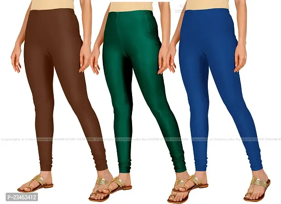 Fabulous Multicoloured Lycra Blend Solid Leggings For Women Pack Of 3-thumb2