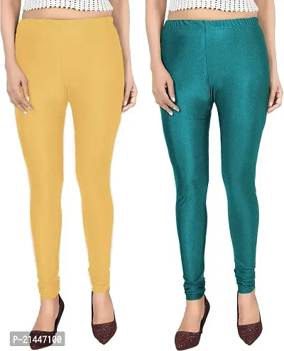 Fabulous Multicoloured Silk Blend  Leggings Combo For Women