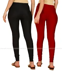 Stylish Women Lycra Blend Leggings Pack of 2-thumb2