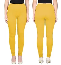 Fabulous Yellow Cotton Leggings For Women-thumb4