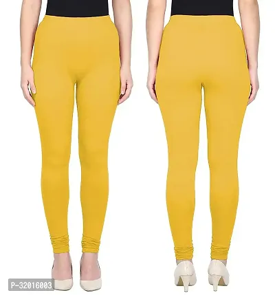 Fabulous Yellow Cotton Leggings For Women-thumb5