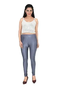 Fabulous Grey Satin Leggings For Women-thumb3