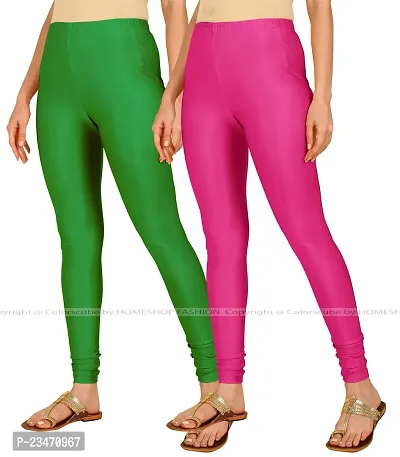 Stylish Women Lycra Blend Leggings Pack of 2-thumb2