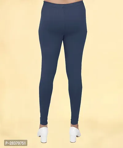 Fabulous Navy Blue Cotton Solid Leggings For Women-thumb3