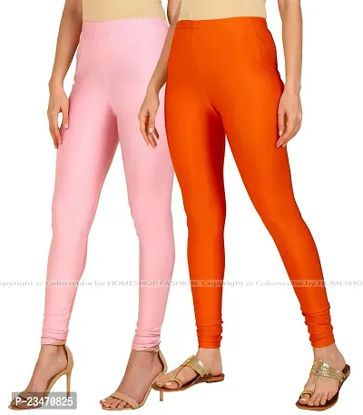 Stylish Women Lycra Blend Leggings Pack of 2-thumb2