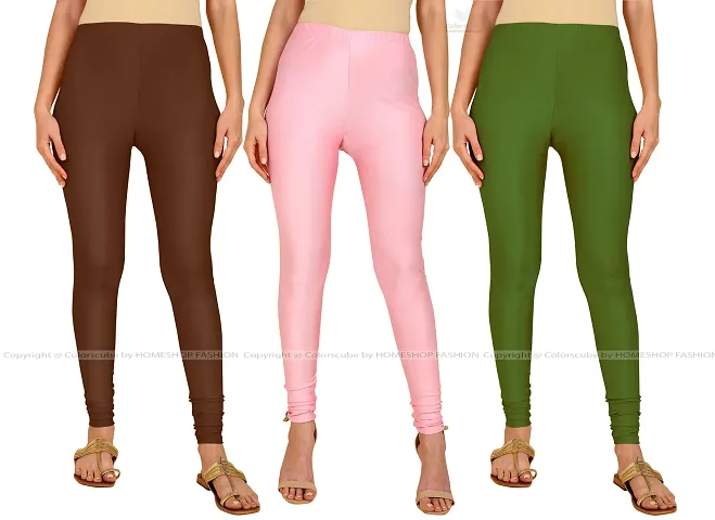 Fabulous Lycra Blend Solid Leggings For Women Pack Of 3