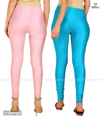 Stylish Women Lycra Blend Leggings Pack of 2-thumb3