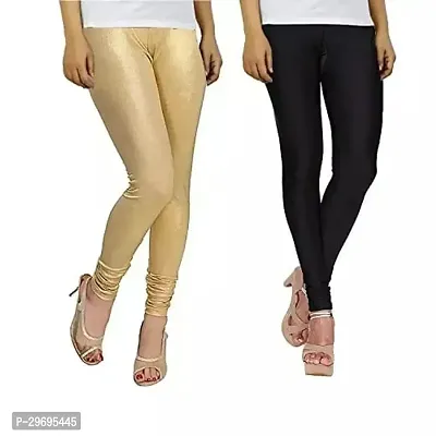 Fabulous Multicoloured Satin Solid Leggings For Women Pack Of 2-thumb0