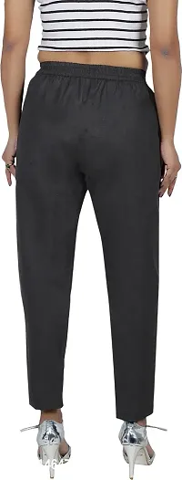 Elegant Black Cotton Blend Solid Ethnic Pant For Women-thumb2