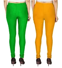 Stylish Multicoloured Lycra Solid Leggings For Women Pack Of 2-thumb1