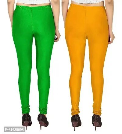 Stylish Multicoloured Lycra Solid Leggings For Women Pack Of 2-thumb2