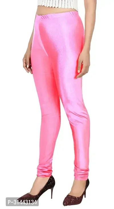 Fabulous Pink Satin Leggings For Women-thumb3