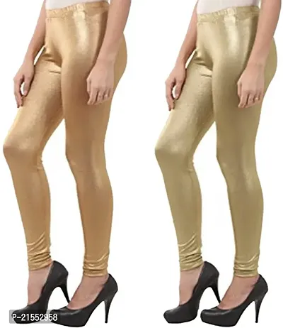 Glamorous Gold and Silver Shimmer Churidar Leggings: Sparkle and Shine in Style!-thumb3