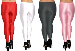 Colors Cube Streachable Shiny Chudidar Legging Combo Pack-thumb1