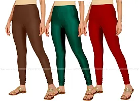 Fabulous Multicoloured Lycra Blend Solid Leggings For Women Pack Of 3-thumb1