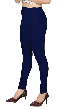 Stylish Navy Blue Lycra Solid Leggings For Women-thumb2