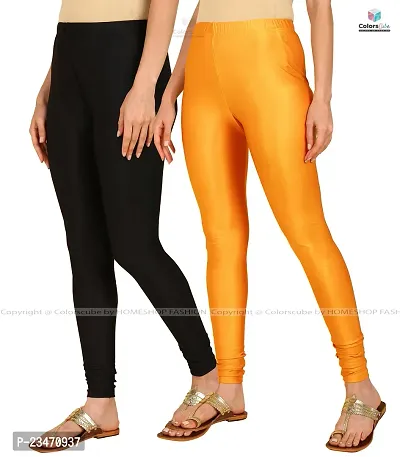 Stylish Women Lycra Blend Leggings Pack of 2-thumb2