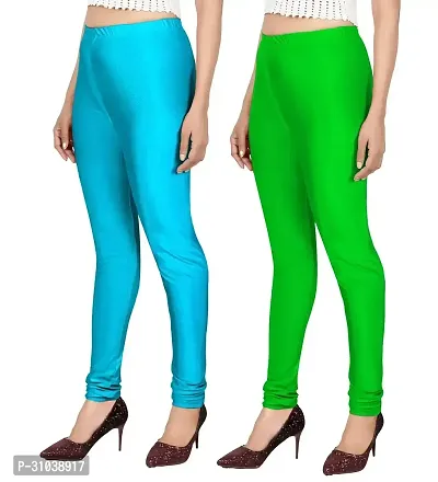 Stylish Multicoloured  Lycra Leggings For Women Pack Of 2-thumb3