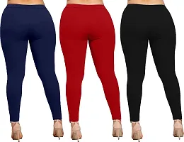 Fabulous Cotton Blend Solid Leggings For Women- Pack Of 3-thumb1